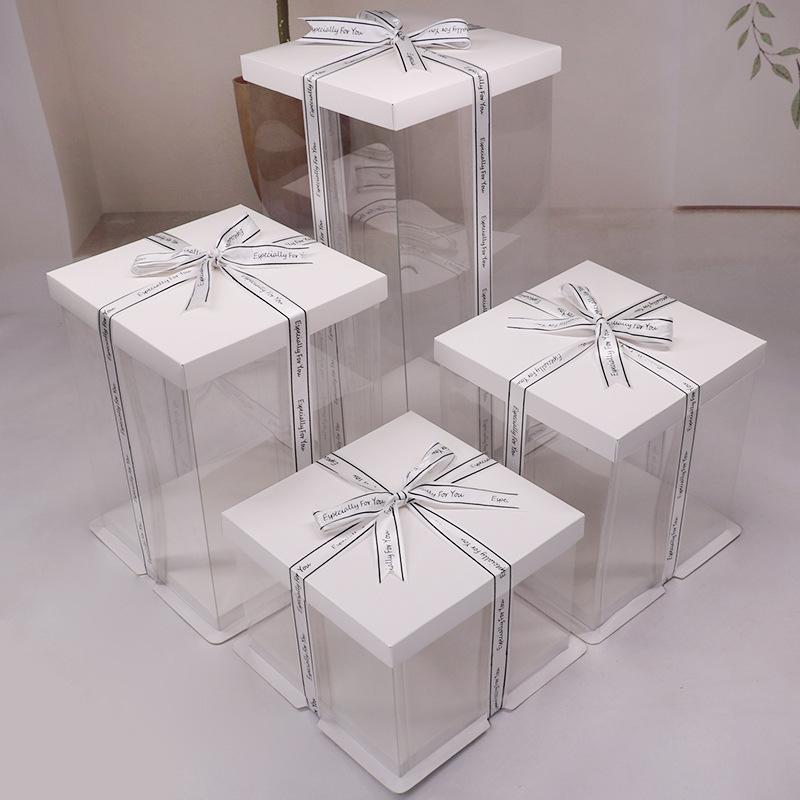 Square Transparent Birthday Cake Box